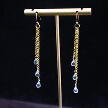 Load image into Gallery viewer, 14 Karat Gold-filled Cascade Aquamarine Earrings
