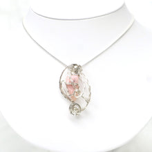 Load image into Gallery viewer, Handmade Sterling Silver Wire-Wrapped Pink Opal Pendant Necklace