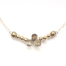 Load image into Gallery viewer, Hand-wired 14 Karat Gold Champagne Diamond Necklace