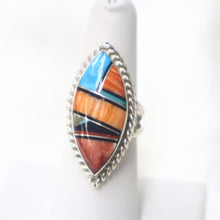 Load image into Gallery viewer, Handmade Navajo Sterling Silver Inlaid Ring - The Gem Mine