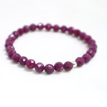 Load image into Gallery viewer, Faceted Ruby Stretch Bracelet - The Gem Mine