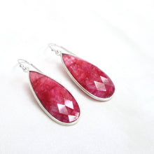 Load image into Gallery viewer, Sterling Silver Ruby Dangle Earrings | Felix Z - The Gem Mine