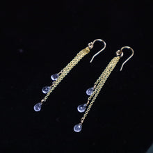 Load image into Gallery viewer, 14 Karat Gold-filled Cascade Aquamarine Earrings