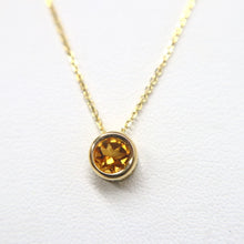 Load image into Gallery viewer, 14 Karat Gold Faceted Citrine Pendant Necklace