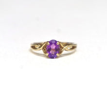 Load image into Gallery viewer, 14 Karat Gold Ring set with Faceted Amethyst - The Gem Mine
