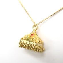 Load image into Gallery viewer, Handmade 22kt Gold Tibetan Dangle Pendant on an 18kt Gold Chain