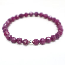 Load image into Gallery viewer, Faceted Ruby Stretch Bracelet - The Gem Mine
