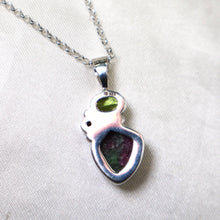 Load image into Gallery viewer, Sterling Silver Necklace with Ruby & Peridot - The Gem Mine