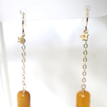 Load image into Gallery viewer, 14 Karat Gold-Filled Butterscotch Baltic Amber & Diamond Star Earrings - The Gem Mine