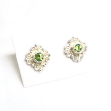 Load image into Gallery viewer, Sterling Silver Peridot Stud Earrings - The Gem Mine