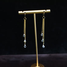 Load image into Gallery viewer, 14 Karat Gold-filled Cascade Aquamarine Earrings