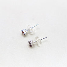 Load image into Gallery viewer, Sterling Silver Faceted Garnet Stud Earrings - The Gem Mine

