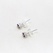 Load image into Gallery viewer, Sterling Silver Faceted Garnet Stud Earrings - The Gem Mine