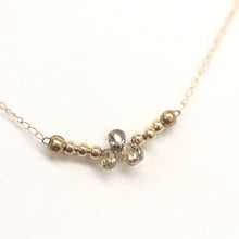 Load image into Gallery viewer, Hand-wired 14 Karat Gold Champagne Diamond Necklace