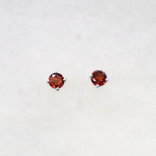 Load image into Gallery viewer, Sterling Silver Faceted Garnet Stud Earrings - The Gem Mine