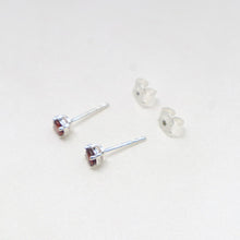 Load image into Gallery viewer, Sterling Silver Faceted Garnet Stud Earrings - The Gem Mine