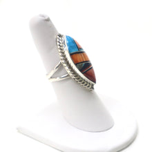 Load image into Gallery viewer, Handmade Navajo Sterling Silver Inlaid Ring - The Gem Mine