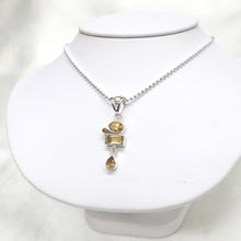 Load image into Gallery viewer, Sterling Silver Multi-Stone Citrine Pendant Necklace