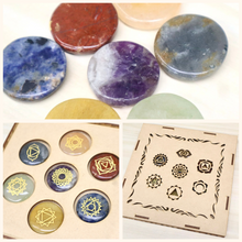 Load image into Gallery viewer, Wooden Chakra Gemstone Set