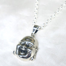 Load image into Gallery viewer, Sterling Silver “The Laughing Buddha” Head Pendant Necklace