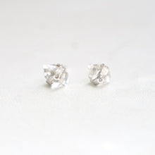 Load image into Gallery viewer, Felix Z | Sterling Silver Herkimer Diamond Earrings w Diamond Accents - The Gem Mine