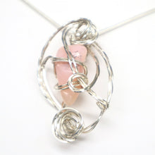 Load image into Gallery viewer, Handmade Sterling Silver Wire-Wrapped Pink Opal Pendant Necklace