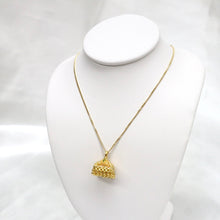 Load image into Gallery viewer, Handmade 22kt Gold Tibetan Dangle Pendant on an 18kt Gold Chain