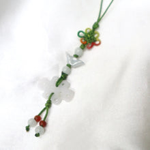 Load image into Gallery viewer, “Endless Luck & Love” White & Red Burma Jade Silk Charm | Jade by Nikolai - The Gem Mine