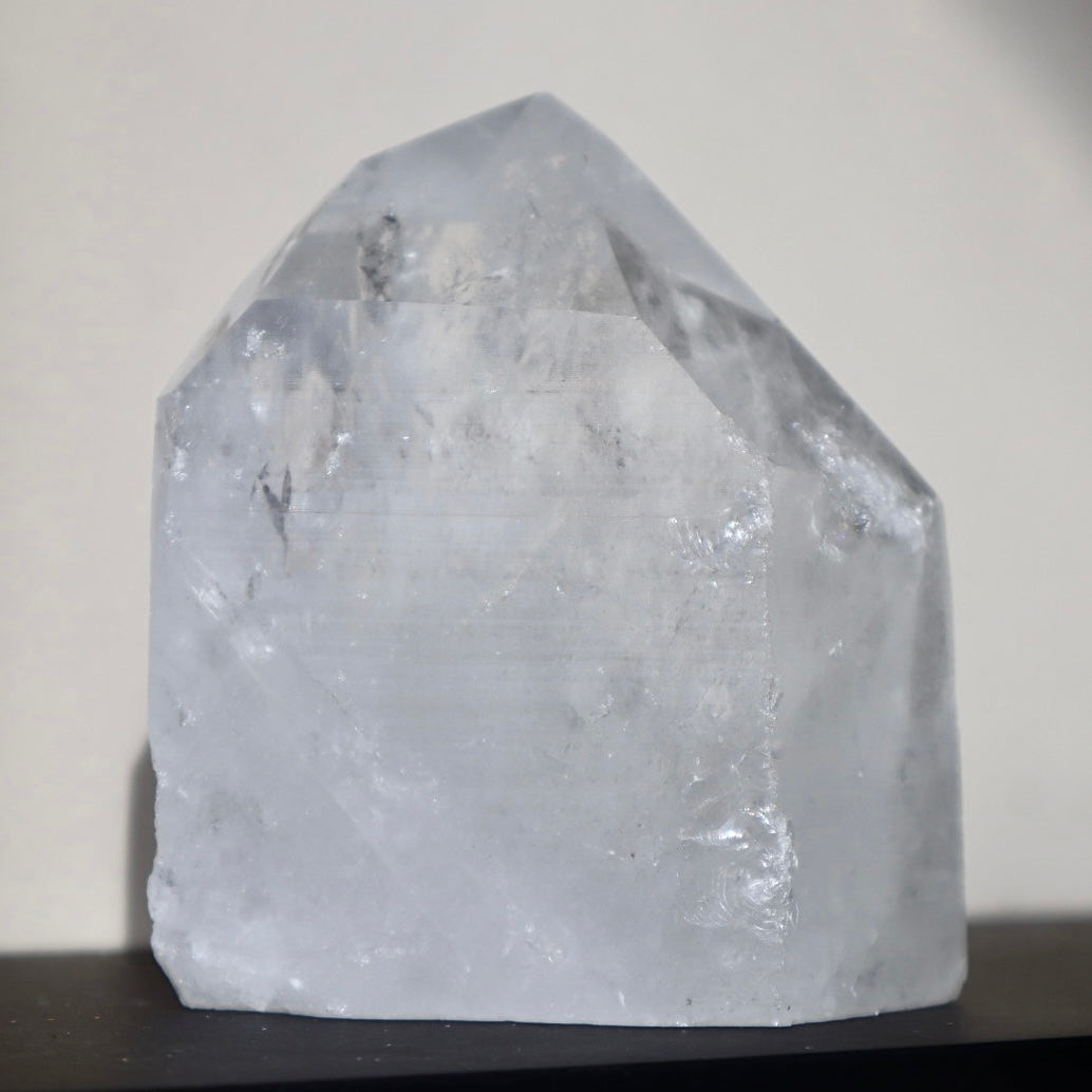 Clear Quartz Crystal with Polished Top Facets