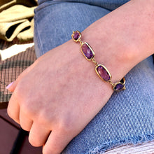Load image into Gallery viewer, Stephen Estelle 22kt Gold Over Sterling Silver and Amethyst Bracelet - The Gem Mine