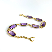 Load image into Gallery viewer, Stephen Estelle 22kt Gold Over Sterling Silver and Amethyst Bracelet - The Gem Mine