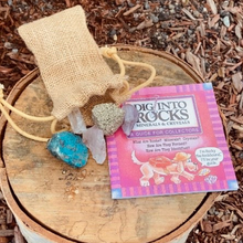 Load image into Gallery viewer, Kids’ “Dig Into Rocks” Guide and Rough Gemstome Set - The Gem Mine