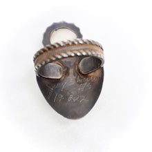 Load image into Gallery viewer, Julie Shaw | Hand-Patinaed Sterling Silver Ring set with Moonstone & Cobalto-Calcite - The Gem Mine