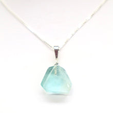 Load image into Gallery viewer, Sterling Silver Necklace with Blue Fluorite
