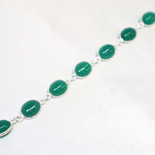 Load image into Gallery viewer, Handmade Sterling Silver Green Agate Bracelet - The Gem Mine
