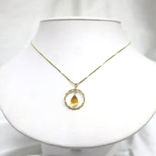 Load image into Gallery viewer, 18kt Gold Vermeil Diamond &amp; Citrine Pendant Necklace
