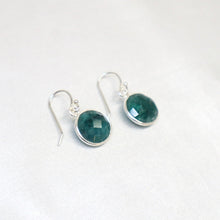 Load image into Gallery viewer, Sterling Silver Emerald Dangle Earrings - The Gem Mine
