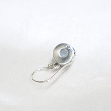 Load image into Gallery viewer, Sterling Silver Swirl Design Dangle Earrings set with Faceted Blue Topaz - The Gem Mine
