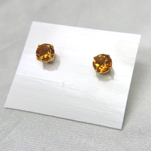 Load image into Gallery viewer, 14 Karat Gold Faceted Citrine Stud Earrings
