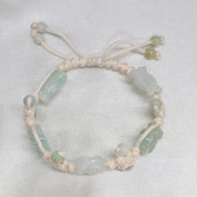 Load image into Gallery viewer, Jade by Nikolai | Burmese Jadeite “Cherry Blossom &amp; Fish” Silk Cord Bracelet - The Gem Mine
