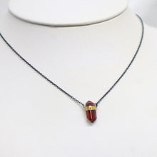 Load image into Gallery viewer, Black Sterling Silver &amp; 18 Kt Gold Vermeil Rubellite Tourmaline Necklace | Felix Z

