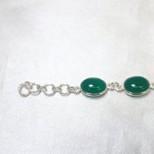 Load image into Gallery viewer, Handmade Sterling Silver Green Agate Bracelet - The Gem Mine
