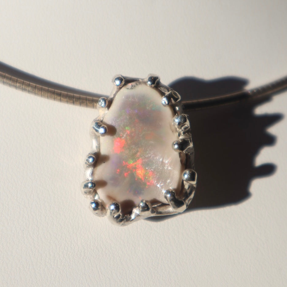 Hand-crafted Sterling Silver Opal Necklace