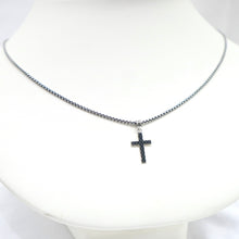 Load image into Gallery viewer, Sterling Silver Enamel Cross Pendant Necklace
