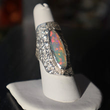 Load image into Gallery viewer, Hand-crafted Fine Silver Ethiopian Opal Ring
