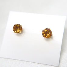 Load image into Gallery viewer, 14 Karat Gold Faceted Citrine Stud Earrings
