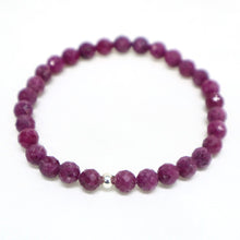 Load image into Gallery viewer, Faceted Ruby Stretch Bracelet - The Gem Mine

