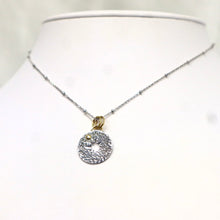 Load image into Gallery viewer, Hand-crafted Sterling Silver &amp; 24kt Gold Diamond Compass Necklace
