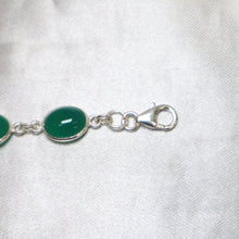 Load image into Gallery viewer, Handmade Sterling Silver Green Agate Bracelet - The Gem Mine

