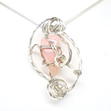 Load image into Gallery viewer, Handmade Sterling Silver Wire-Wrapped Pink Opal Pendant Necklace
